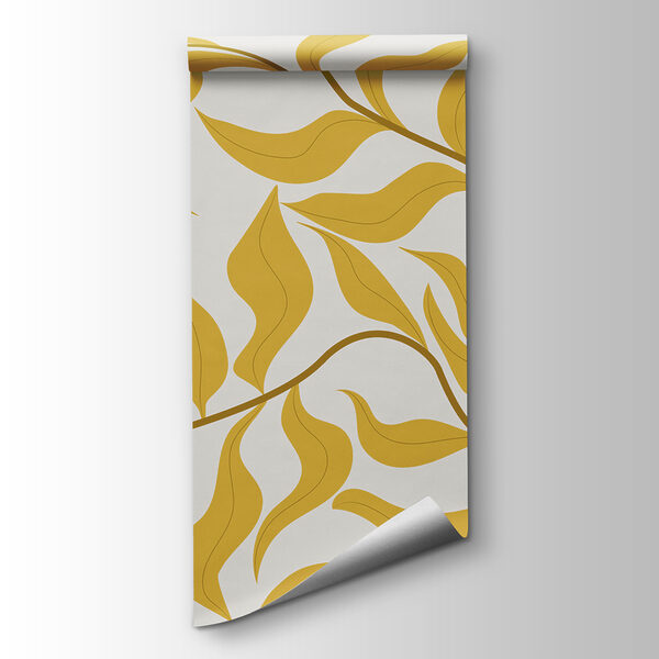 A yellow leaves on a white background