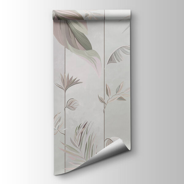 A wallpaper with leaves and lines A wallpaper with leaves and lines