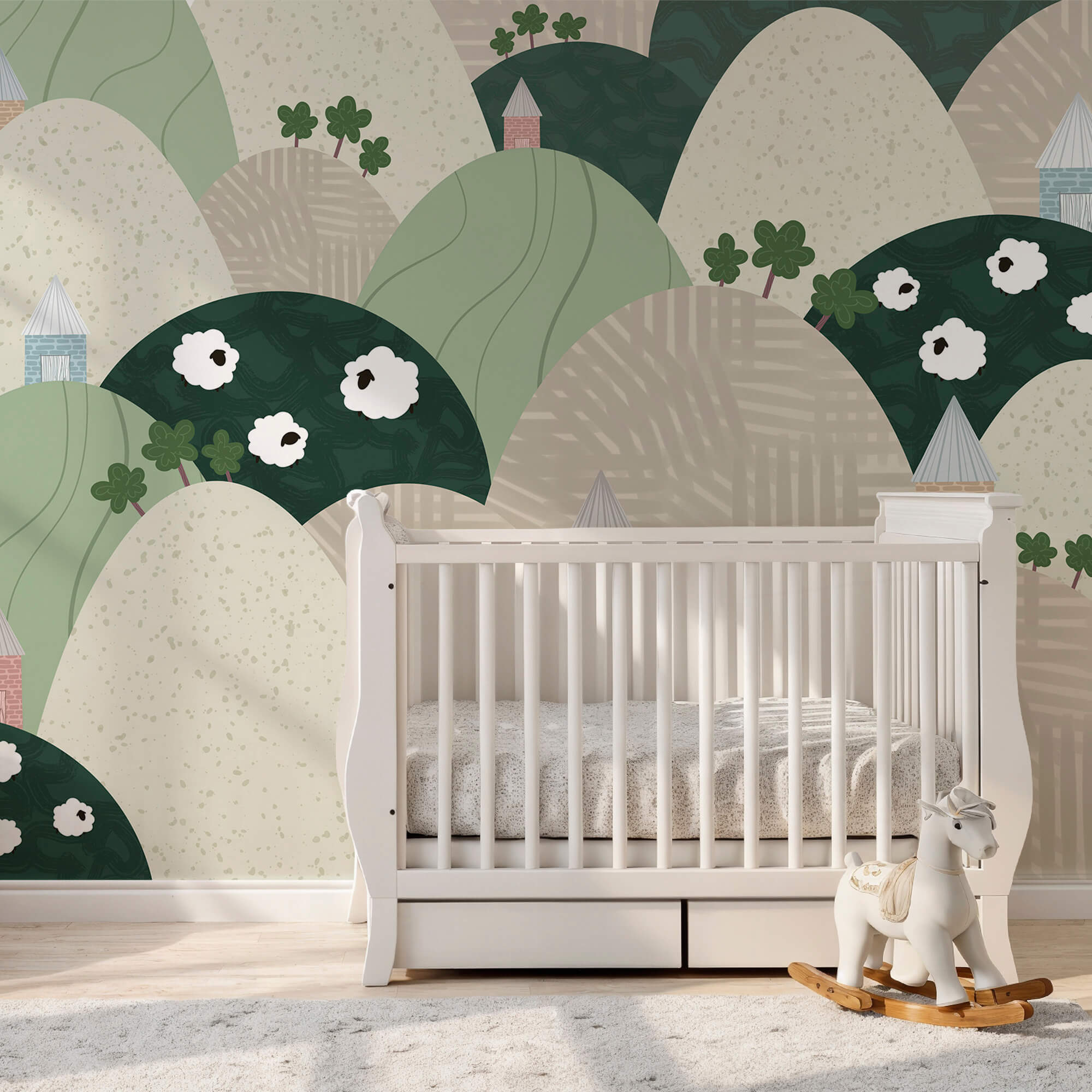 Paesaggio con colline e fiori