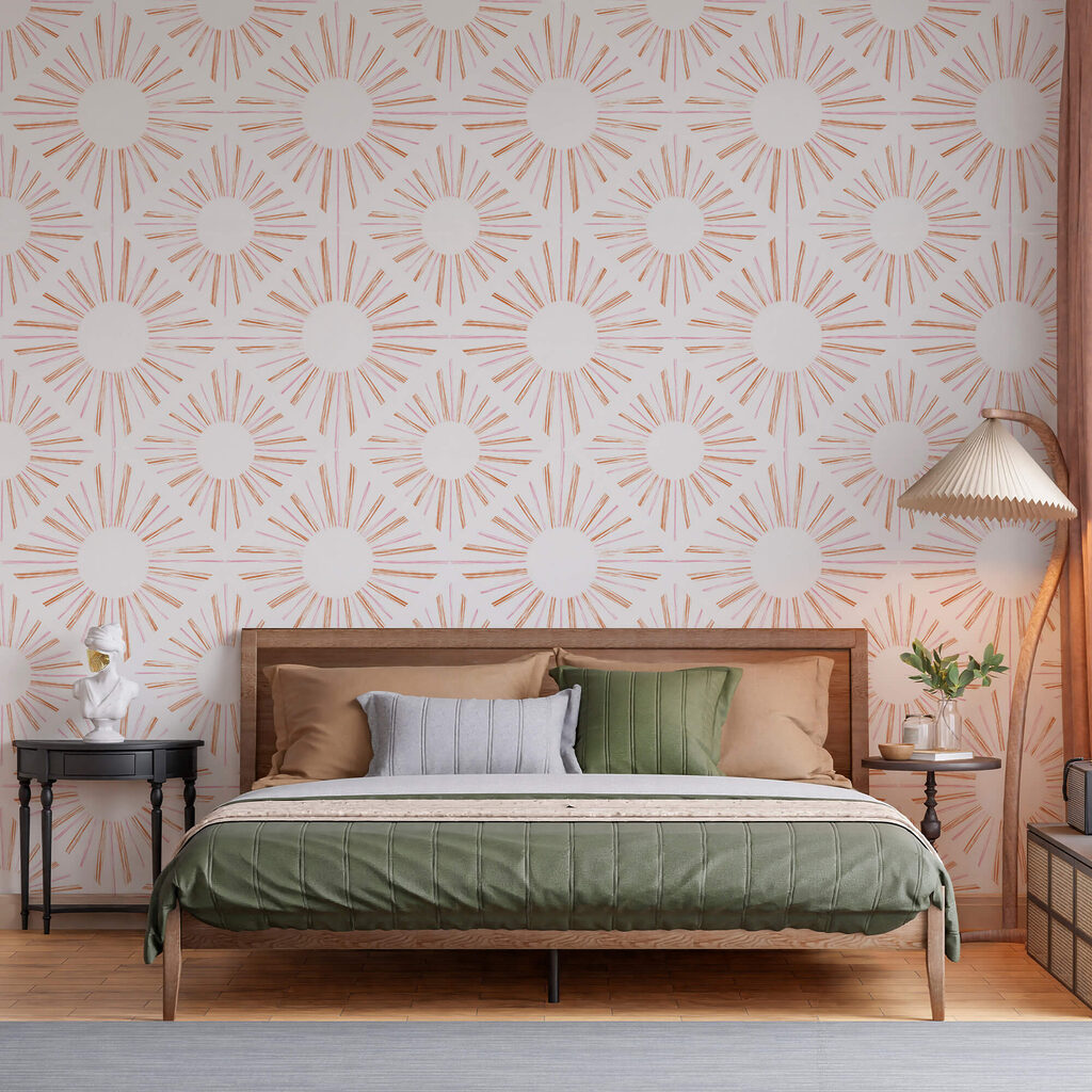 Motivo a linee arancioni e bianche