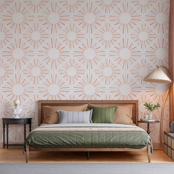 Motivo a linee arancioni e bianche