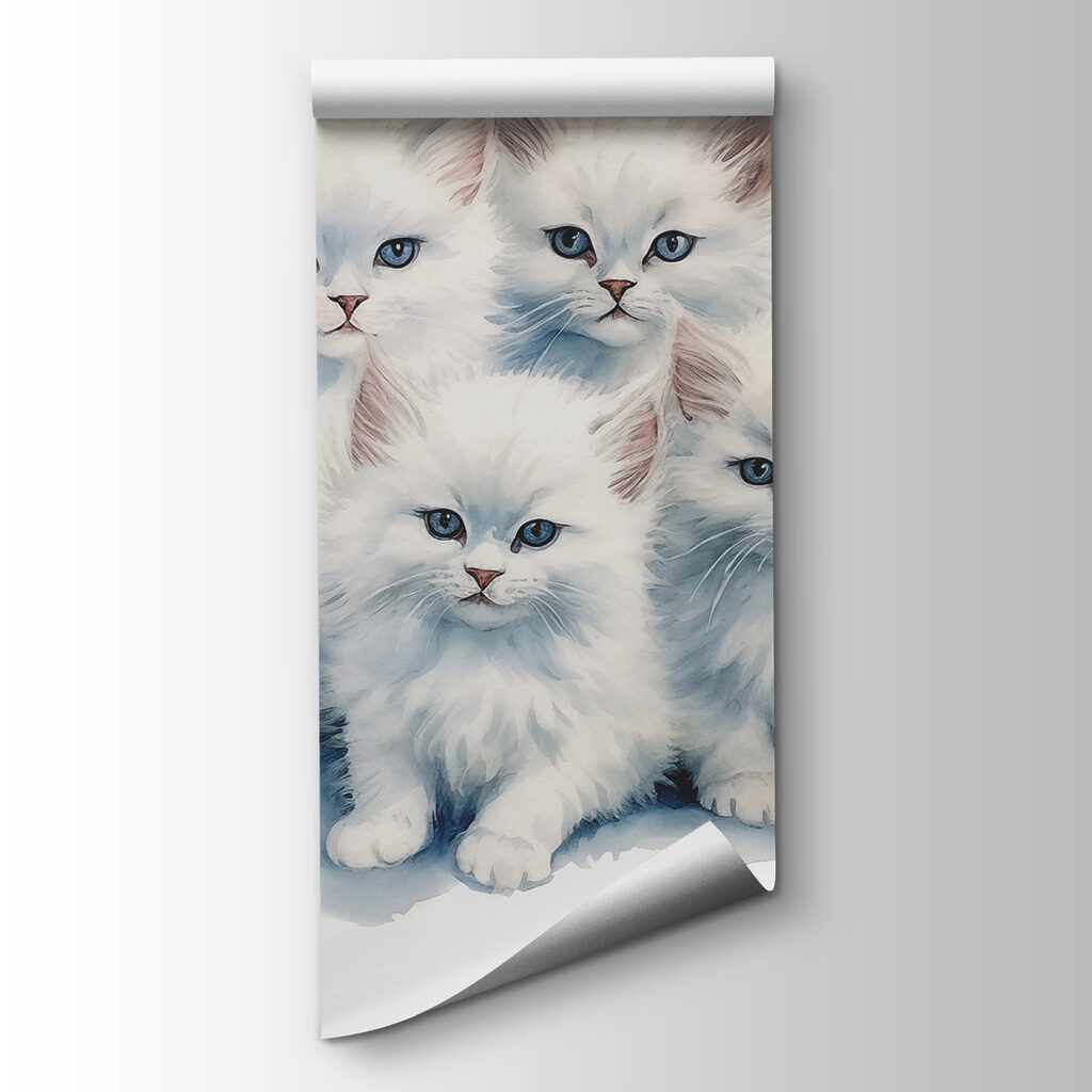 A group of white kittens A group of white kittens