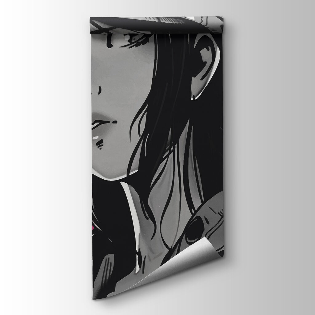 Cartoon of a woman with a hat