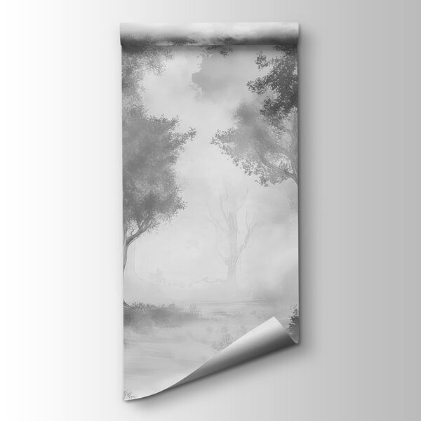 A black and white image of a forest A black and white image of a forest