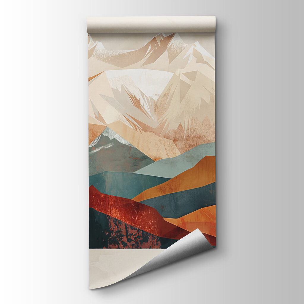 Mountain landscape with trees and a lake