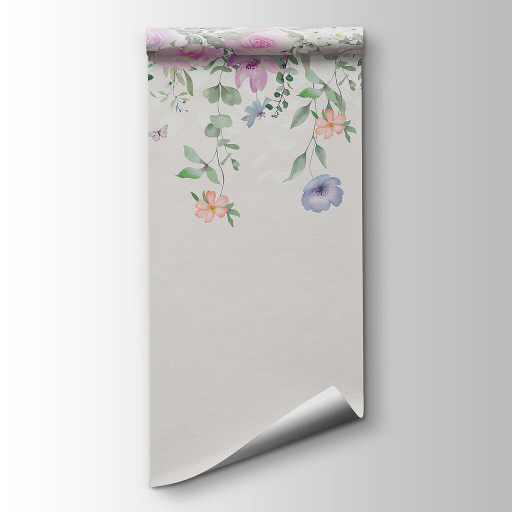 Painting of flowers and butterflies