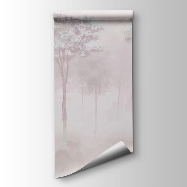 Foggy forest with trees Foggy forest with trees