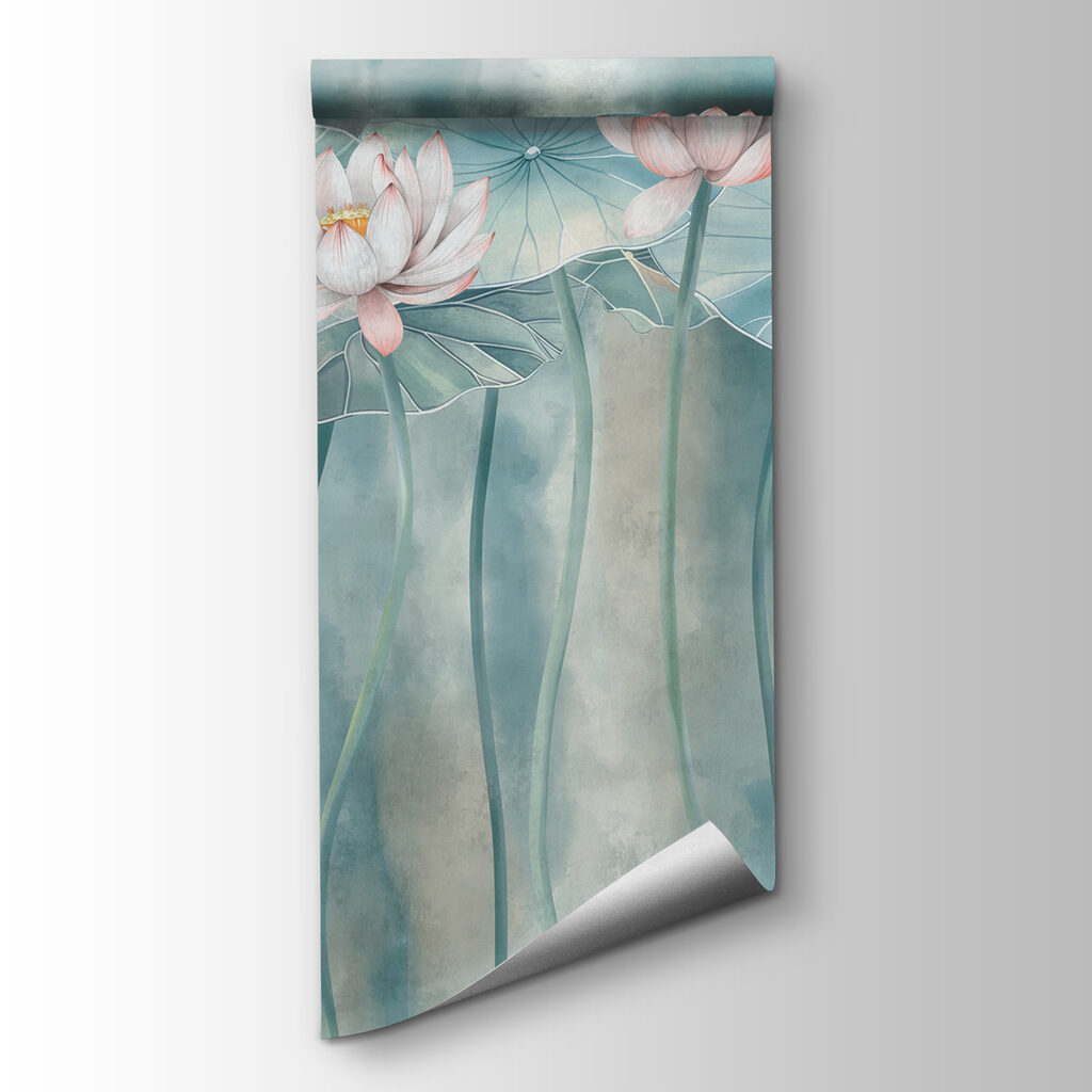 Group of flowers and leaves