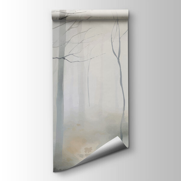 Foggy forest with trees