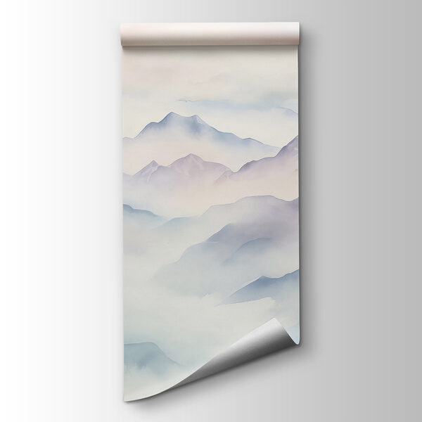 Painting of mountains and clouds