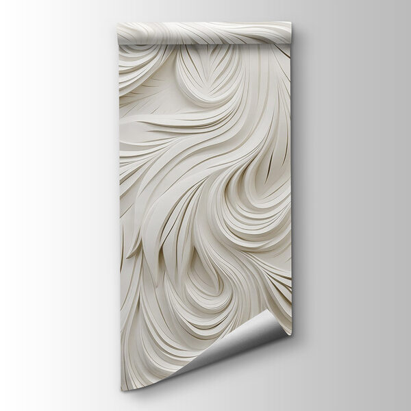 White paper cutout with wavy lines White paper cutout with wavy lines