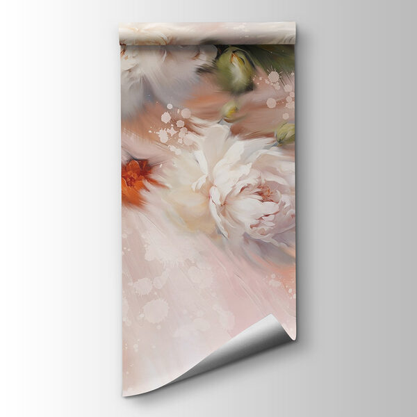 Painting of flowers on a pink background