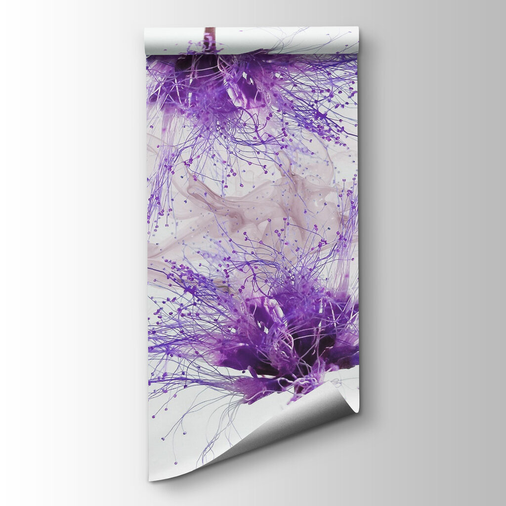 Purple flowers with purple splatters