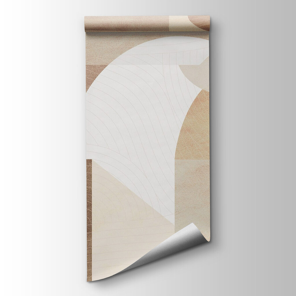 Abstract shapes and muted tones blend