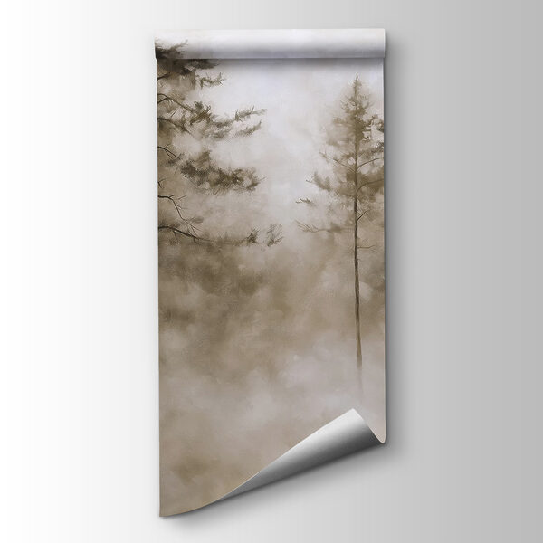 Foggy forest with trees