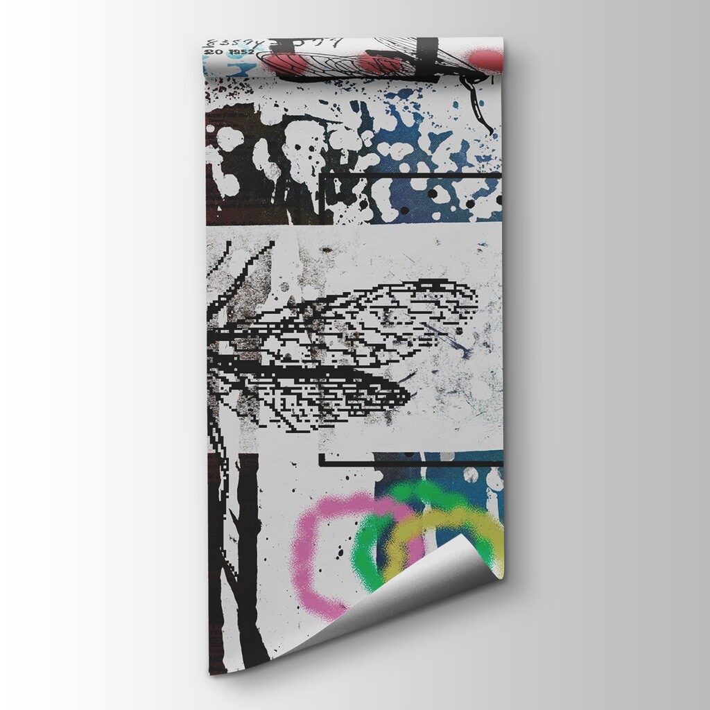 Collage of art with dragonflies and flowers Collage of art with dragonflies and flowers