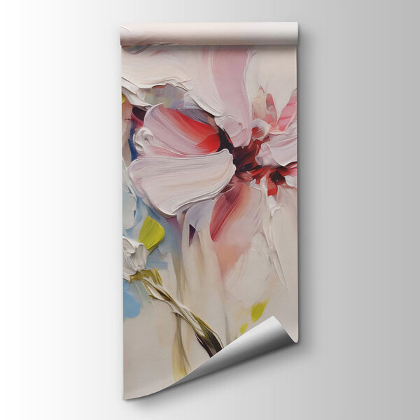 Painting of flowers on a white surface Painting of flowers on a white surface