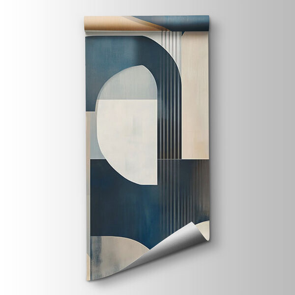 Colorful art piece with curved shapes