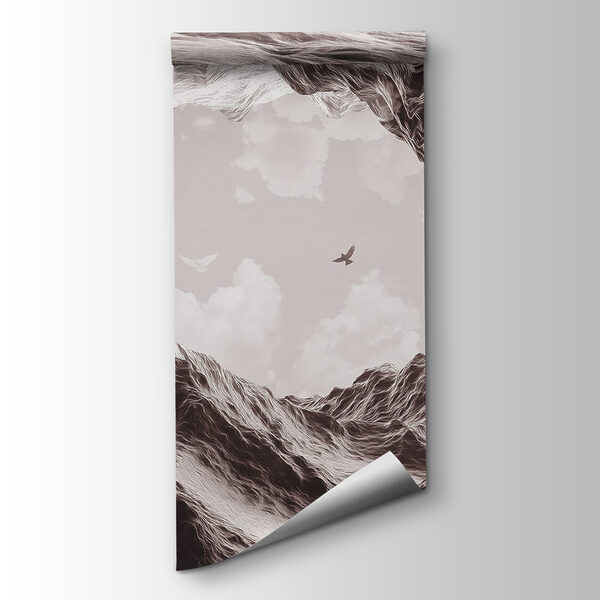 Birds flying over a mountain