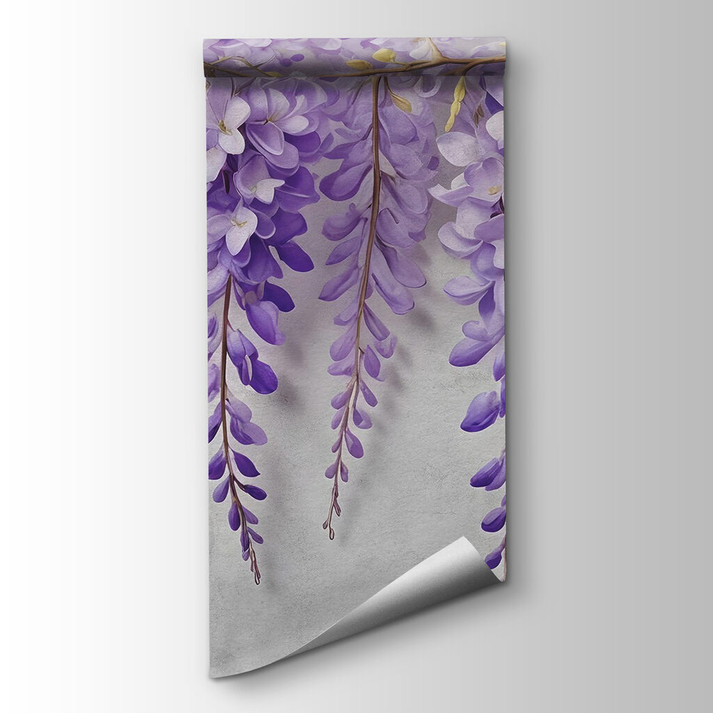 Branch with purple flowers