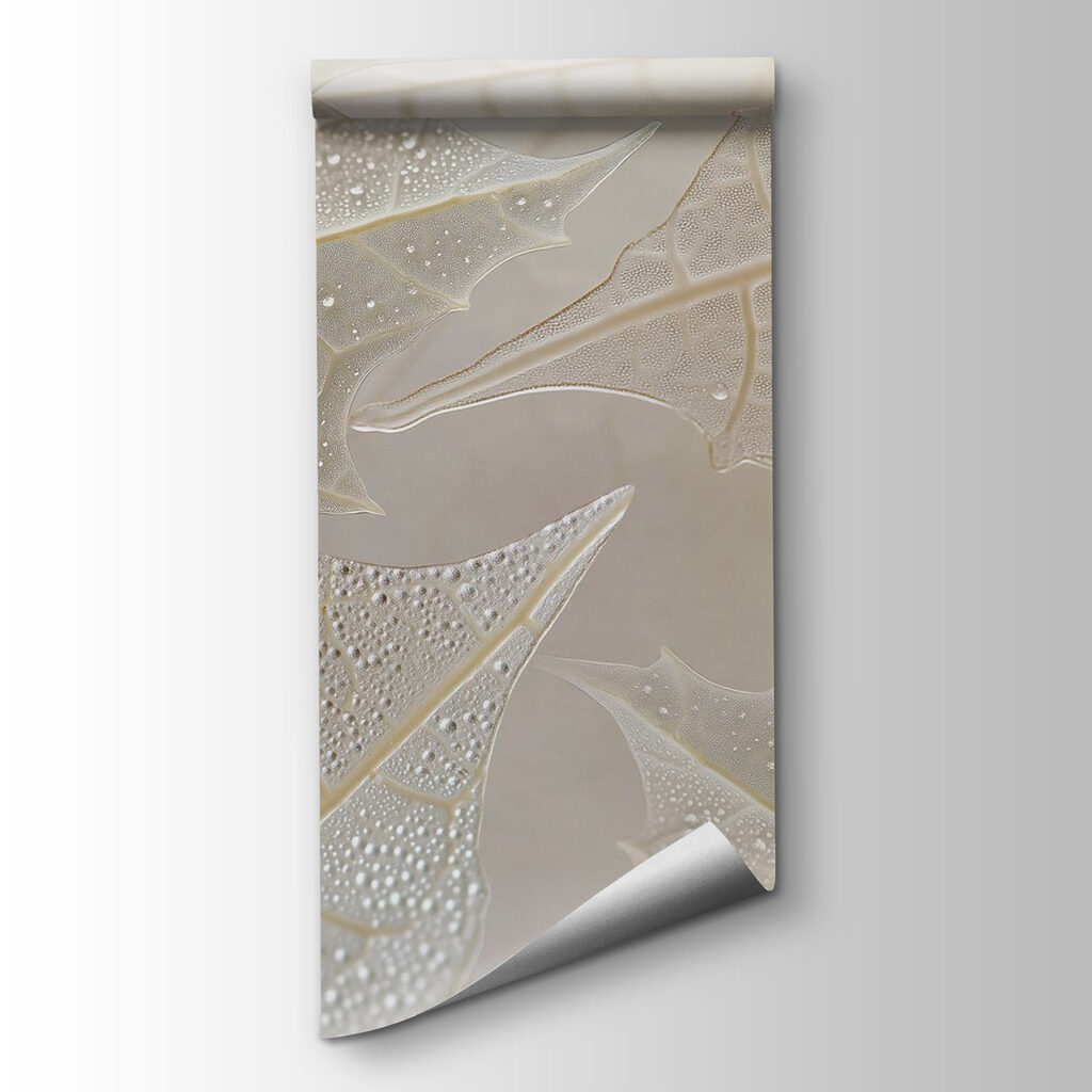 Delicate leaves with morning dew Delicate leaves with morning dew