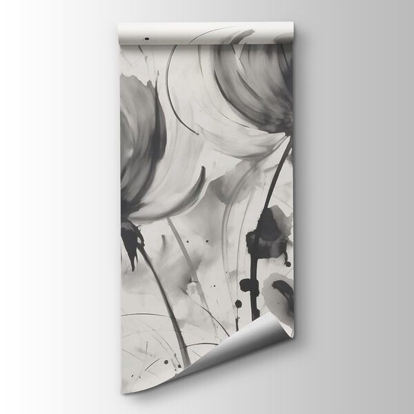 Painting of flowers on a white surface