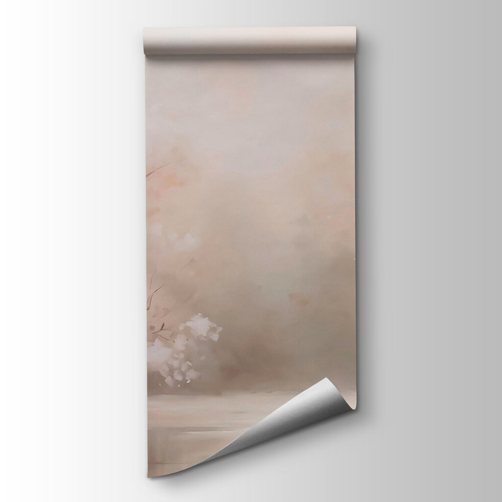 Water with trees and a foggy sky Water with trees and a foggy sky