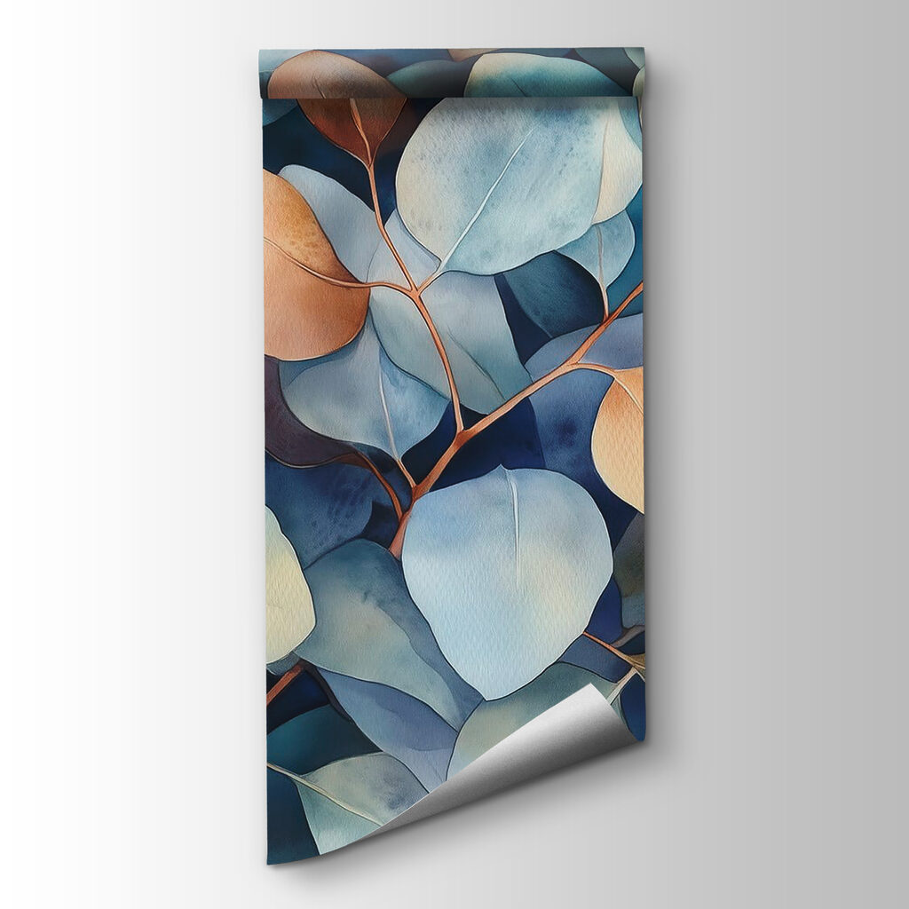 Group of leaves on a surface