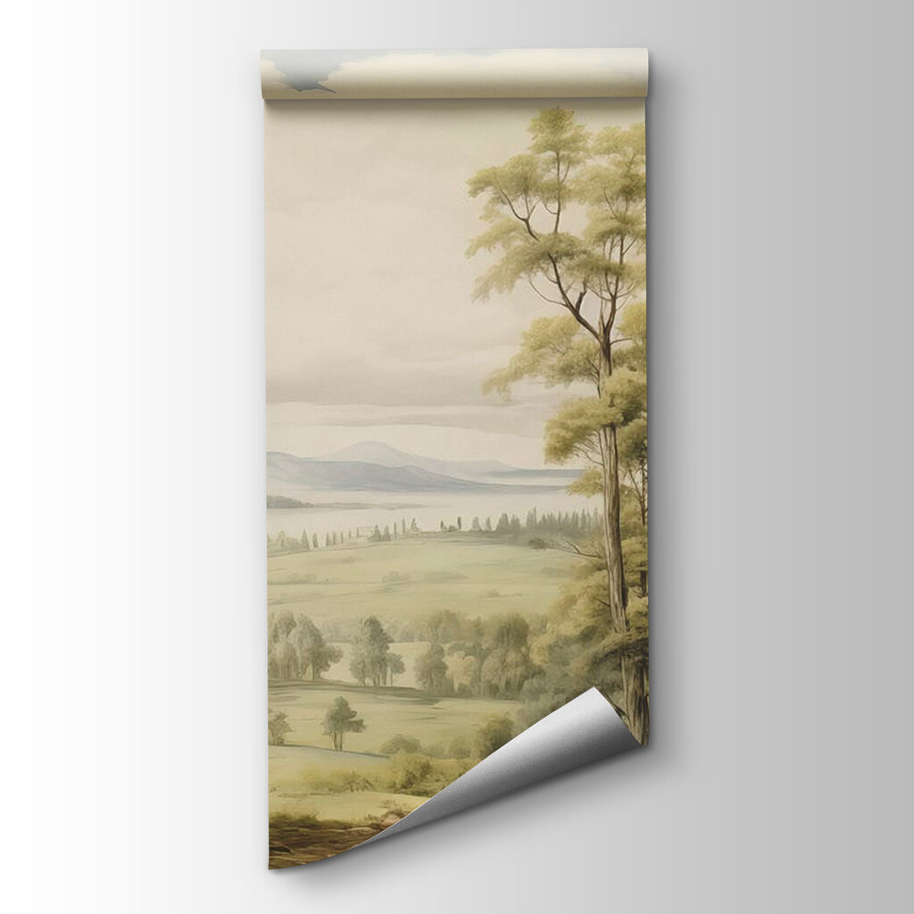 Landscape with trees and hills Landscape with trees and hills