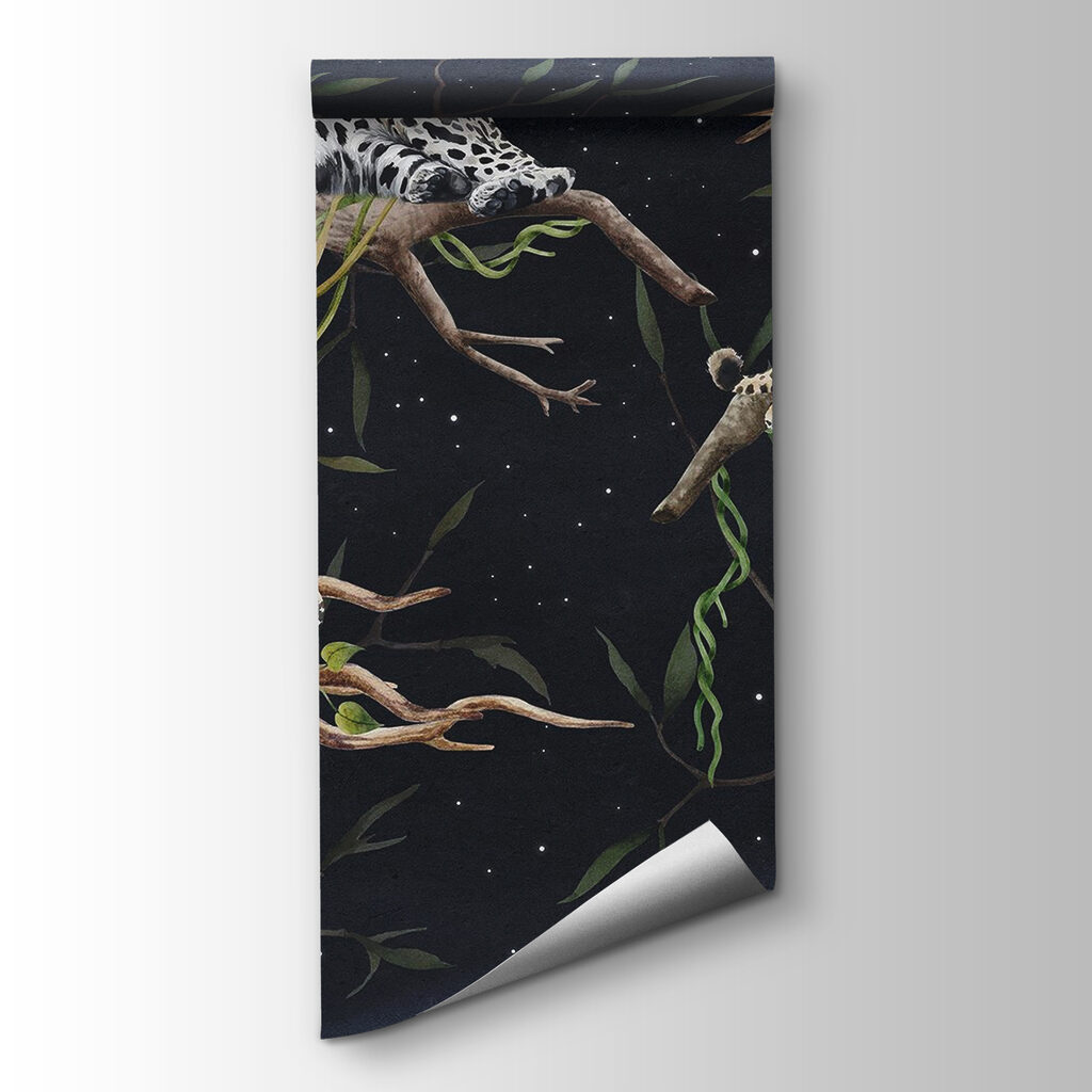 Group of leopards lying on branches