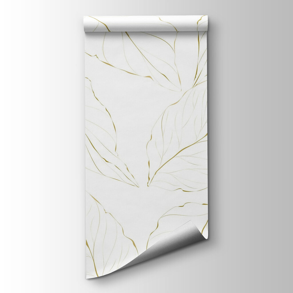 Pattern of leaves on a white background