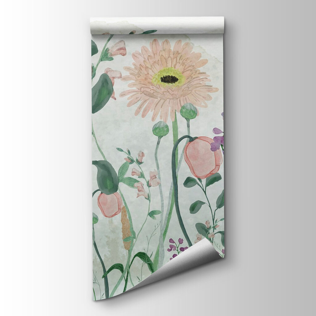 Painting of flowers and leaves