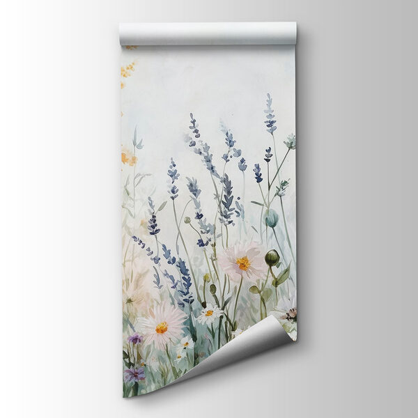 Painting of flowers in a field