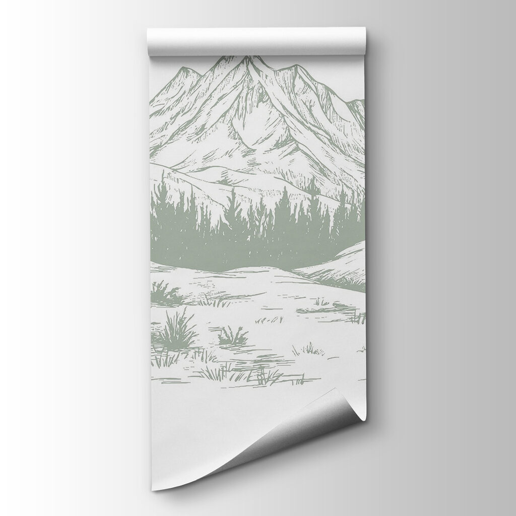 Drawing of a mountain range