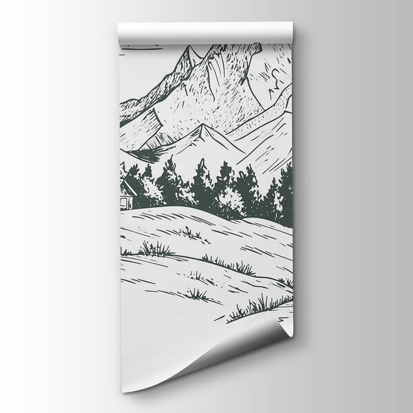 Landscape with trees and a house