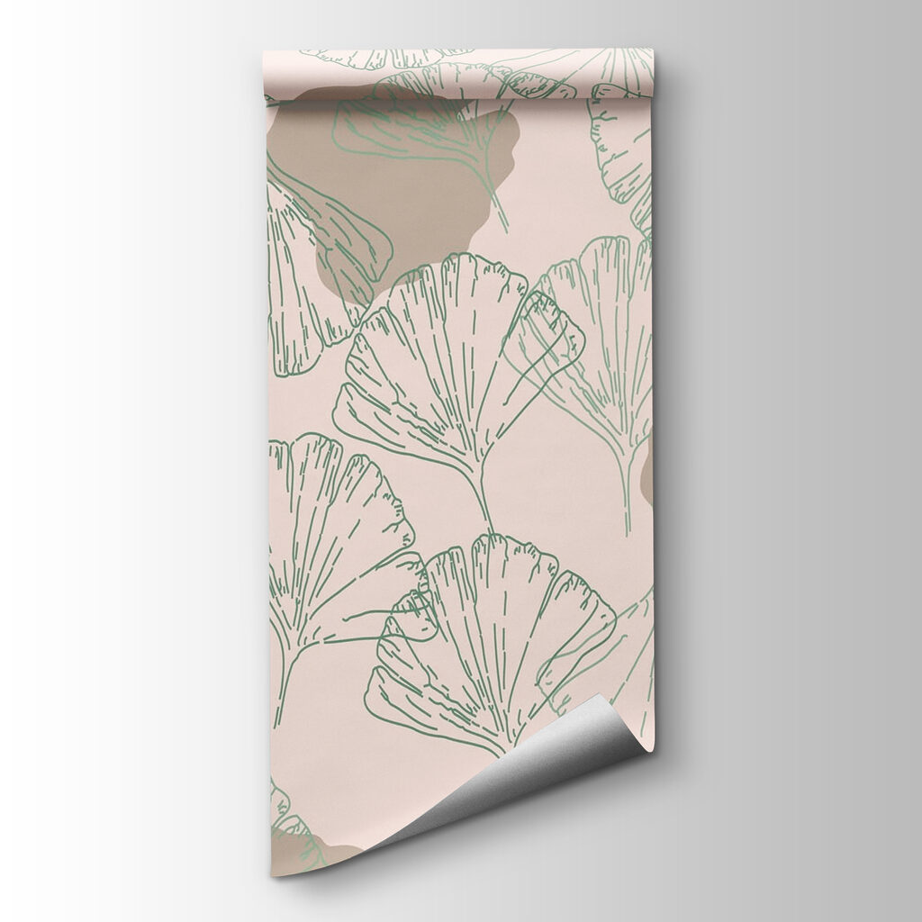 Pattern of leaves on a light background