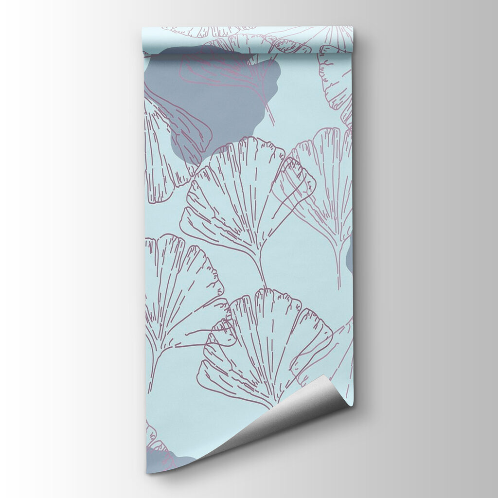 Pattern of leaves on a light blue background Pattern of leaves on a light blue background