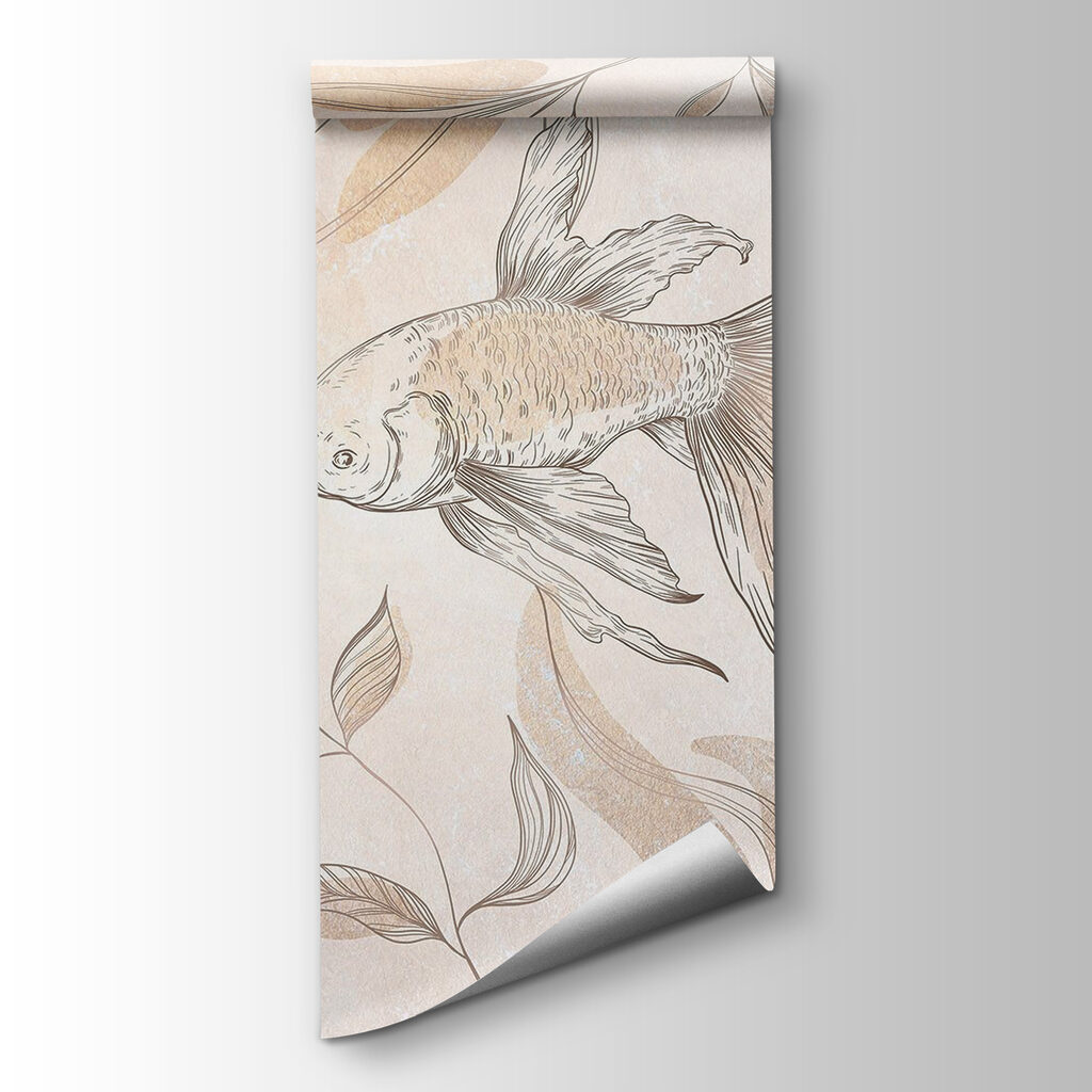 Elegant fish among floral designs