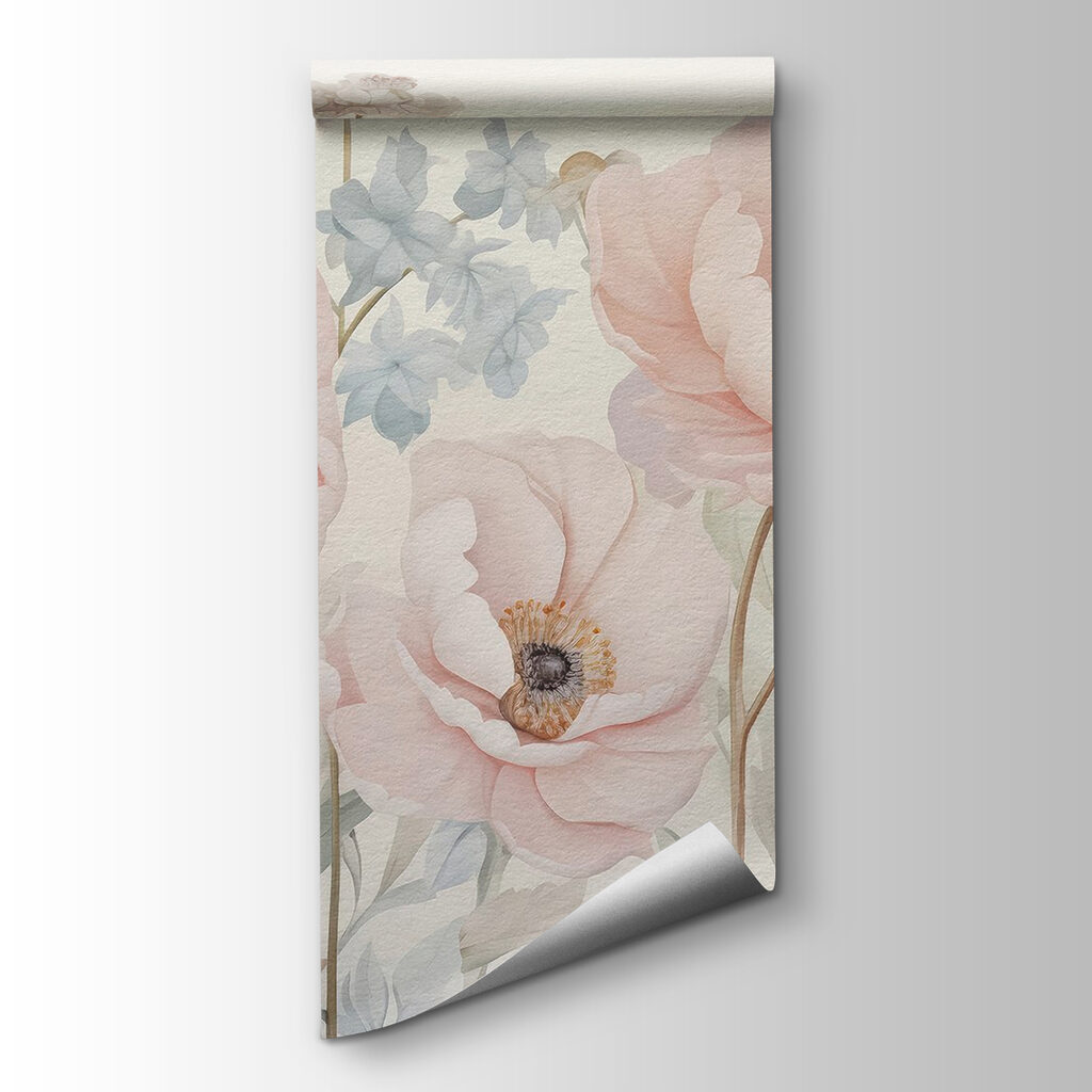 Painting of flowers on a wall Painting of flowers on a wall