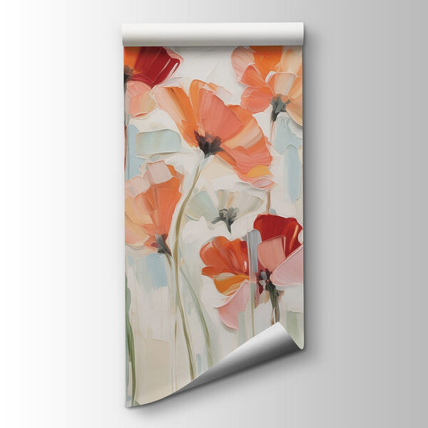 Painting of flowers on a white background Painting of flowers on a white background