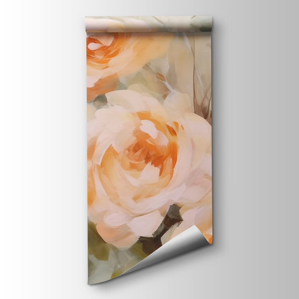 Painting of flowers on a white surface