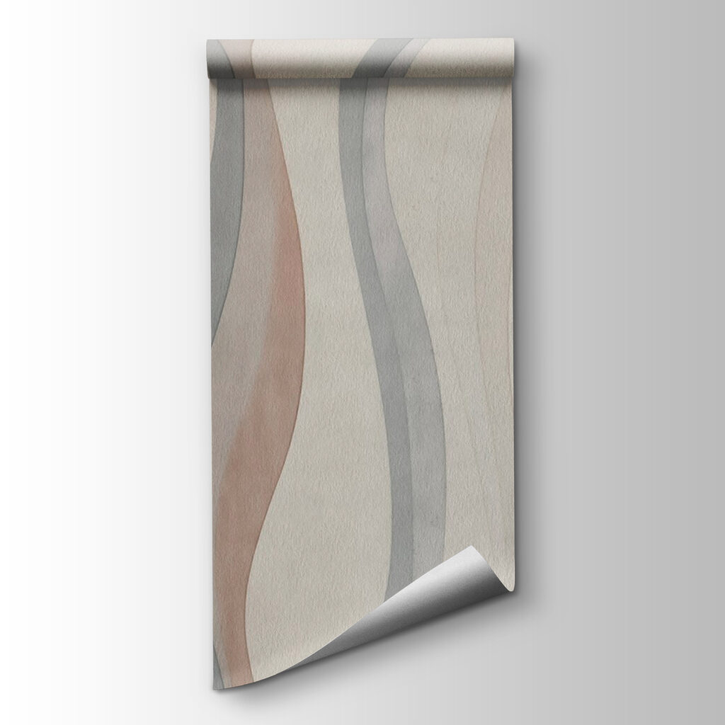 White and grey wallpaper with wavy lines