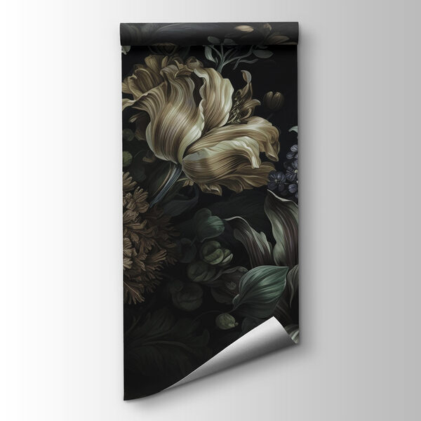 Painting of flowers on a black background Painting of flowers on a black background