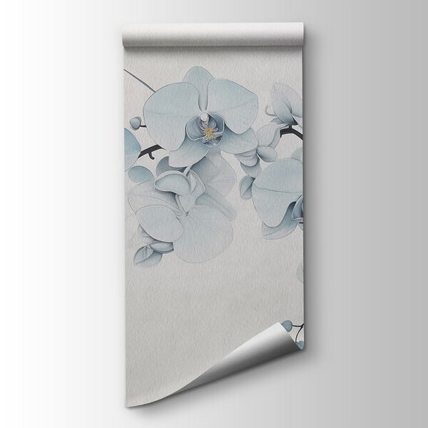 Painting of a branch with white flowers