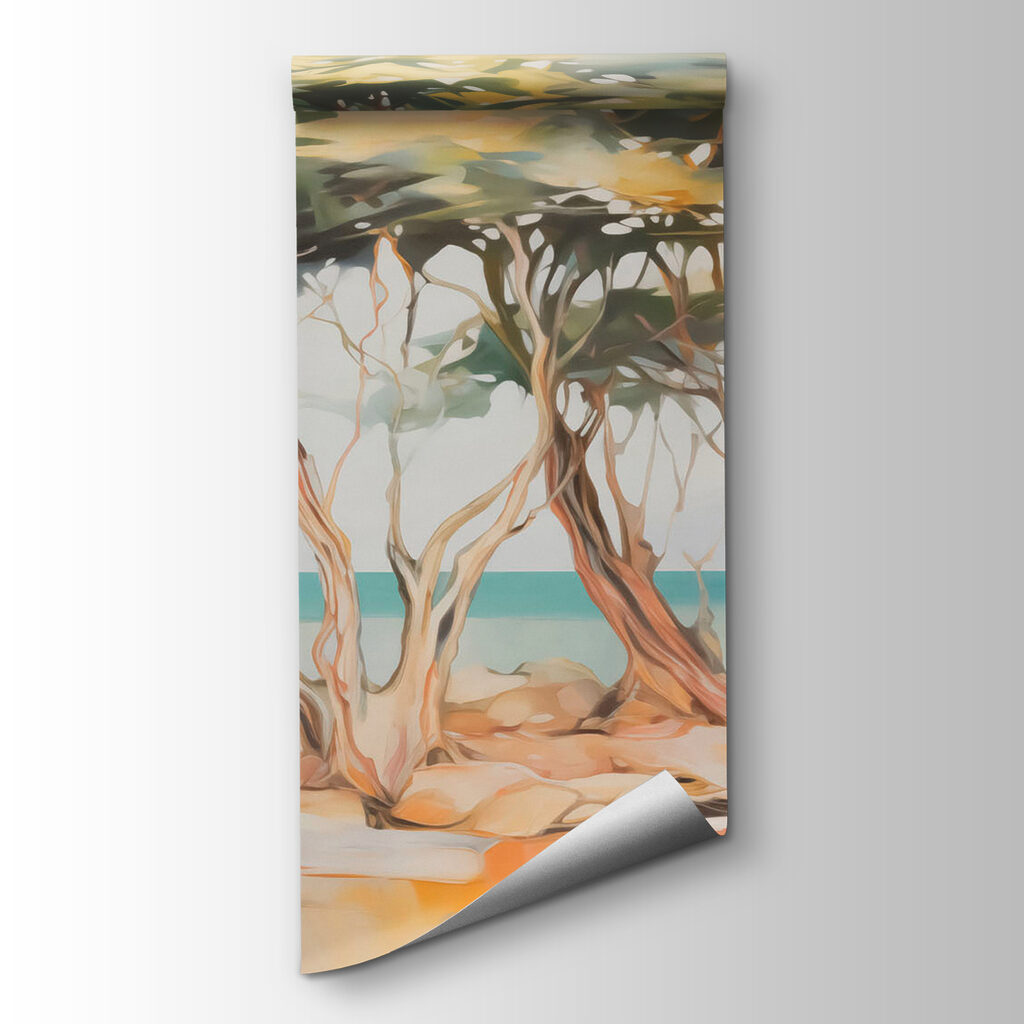 Group of trees on a rocky island