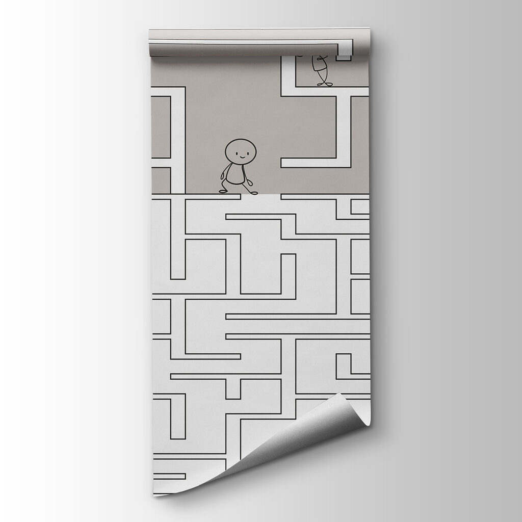 Maze with people walking on the ground Maze with people walking on the ground