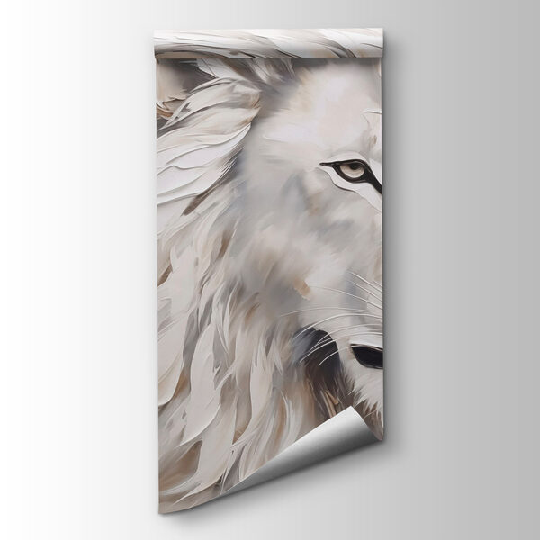 White lion with long hair