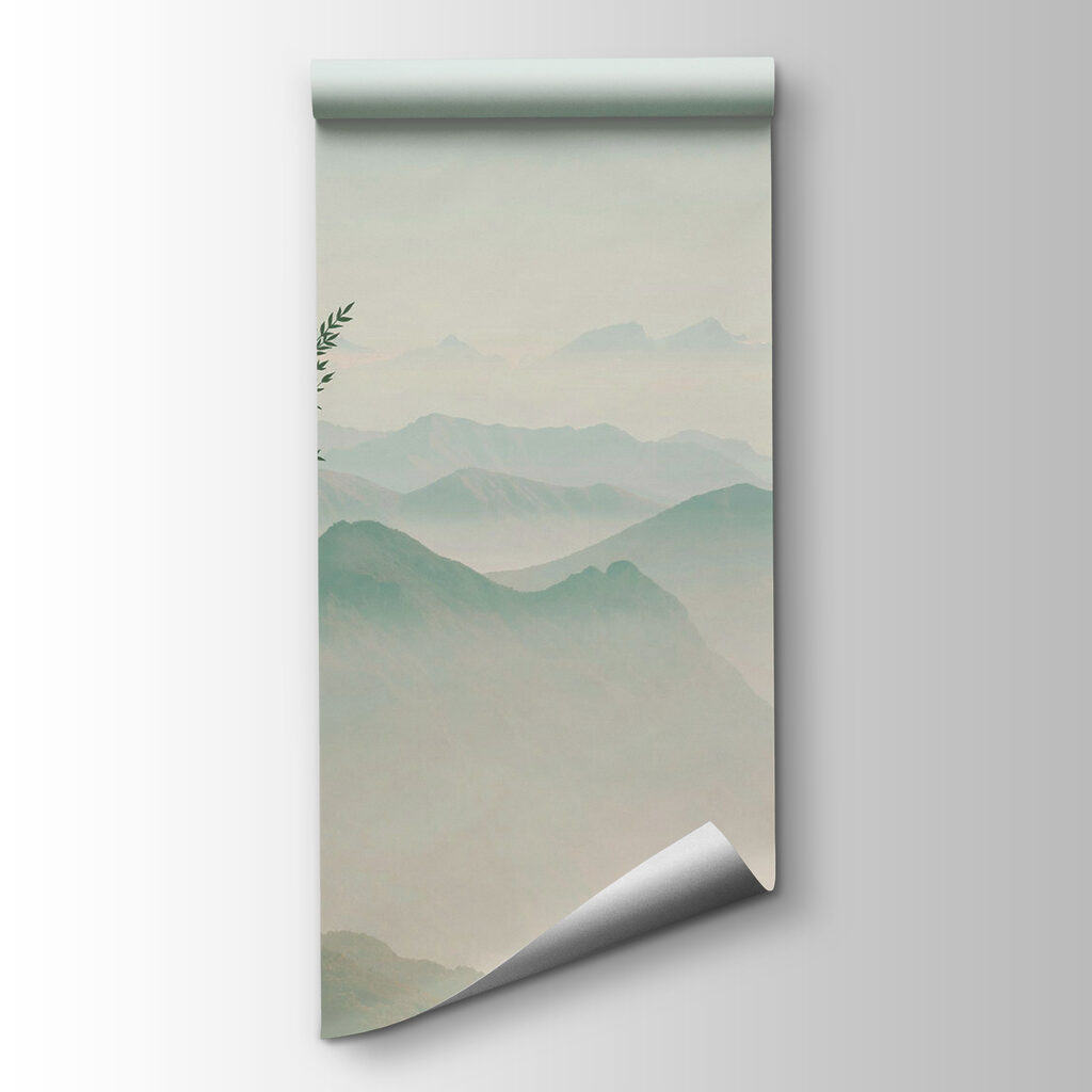 A landscape with mountains and trees