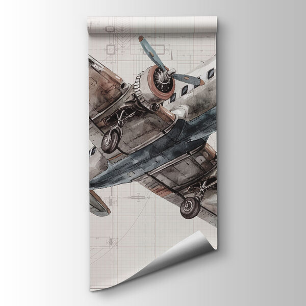 An airplane flying through the air