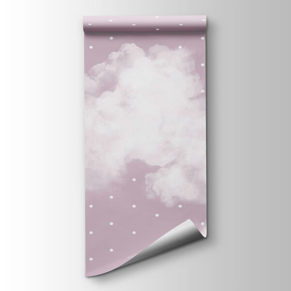Pink and white background with white clouds